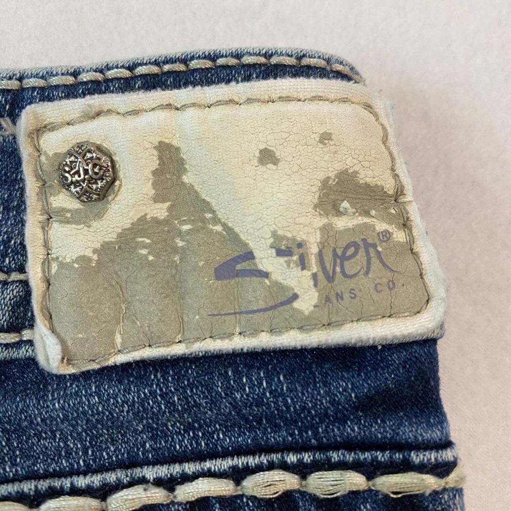 Silver Jeans Co Fluid Denim Suki Capri's Women's Embellished Pockets 30/22.5 EUC - Picture 9 of 14